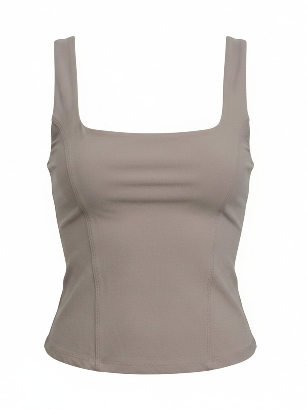Pink Rose Square Neck Bandeau Tank in Taupe